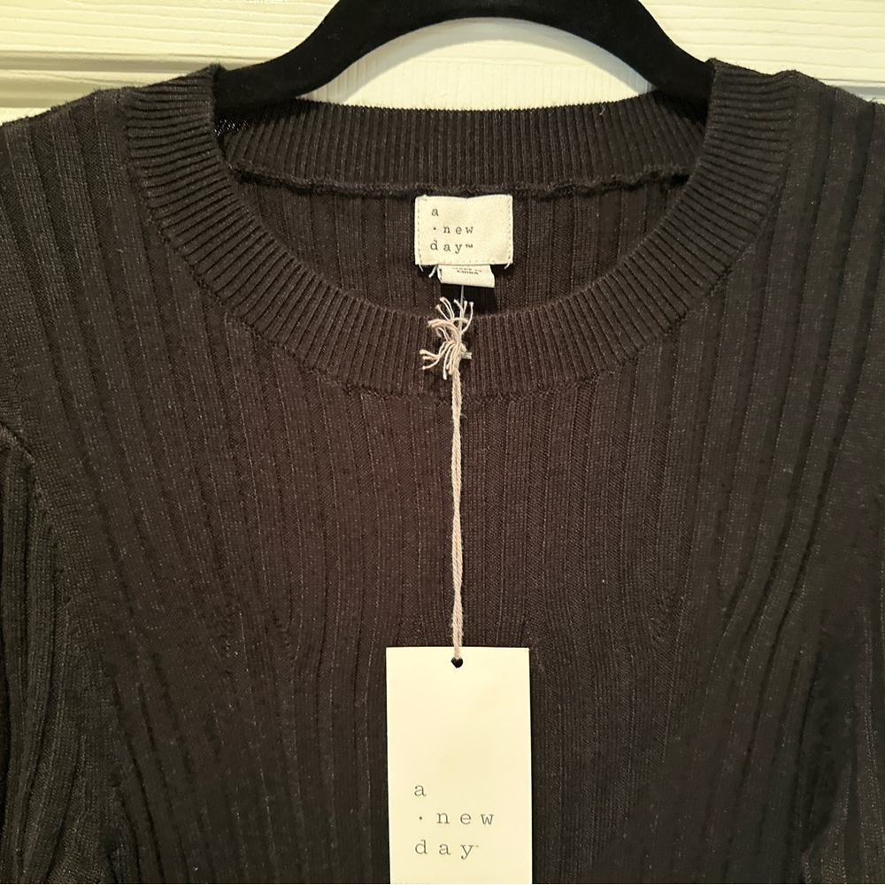 NWT Women's Long Sleeve Sweater Dress - A New Day Black M - Picture 4 of 5